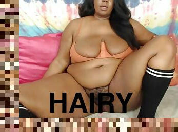 Fat and hairy ebony mom