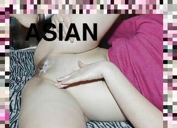 asia, clitoris-bagian-atas-vagina-paling-sensitif, vagina-pussy, isteri, amatir, jenis-pornografi-milf, buatan-rumah, pasangan, permainan-jari, sperma