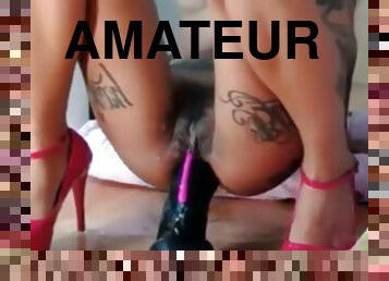 énorme, chatte-pussy, amateur, ados, gode, bout-a-bout