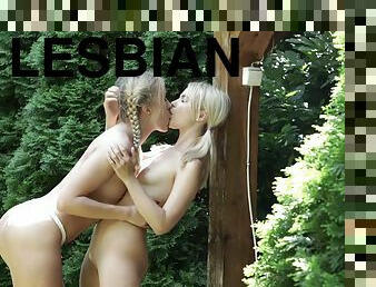 two tender lesbians hot outdoor sex video