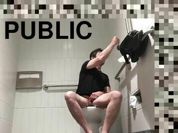 PUBLIC BATHROOM MASTURBATION ALMOST CAUGHT