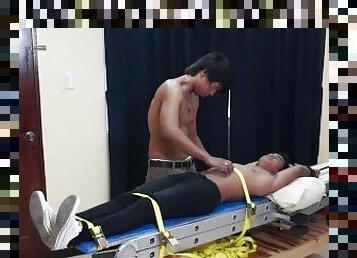 Straight Asian Boy Willy Tied and Tickled