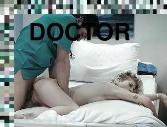 Dirty doctor cleaned and fucked his shy teen patient