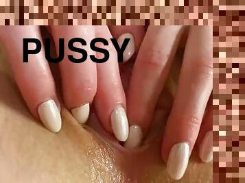 masturbation, chatte-pussy, serrée, belle, parfait, solo, gros-plan, humide, diffusion