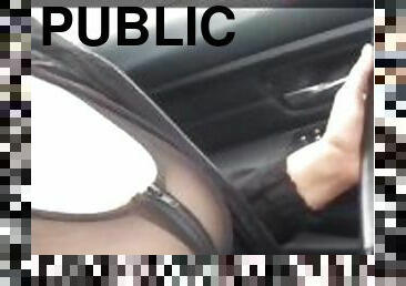 Masturbating in parking lot while sexting my step uncle on Snapchat - I squirt all over his car!