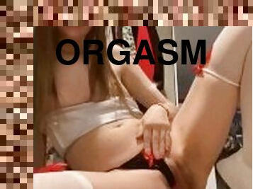 onani, orgasme, fisse-pussy, mager, student, amatør, tøs, blond, snæver, kær