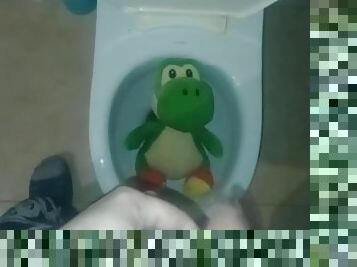 Yoshi dinosaur Peeing