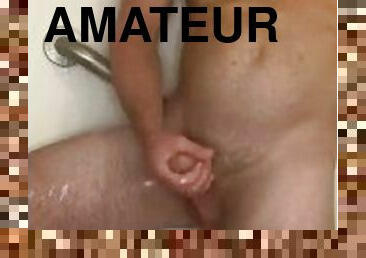 baignade, papa, masturbation, amateur, énorme-bite, gay, branlette, secousses, douche, solo