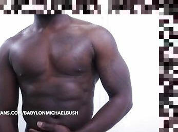 Straight Black Muscle Guy Flex And Jerk Off Solo