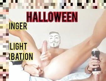 masturbation, amatör, anal, gigantisk-kuk, fingerknull, sprut, fantasi, halloween, maskiner-mask