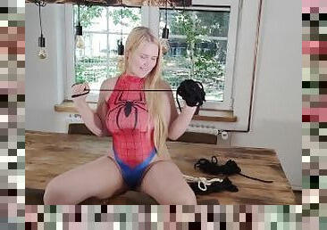 Spider-Maja caught in the web and get fucked hard!