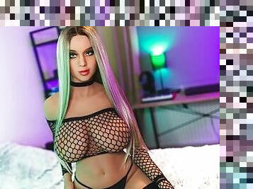 Sex Doll Jane getting fucked in black fishnet top - Teaser