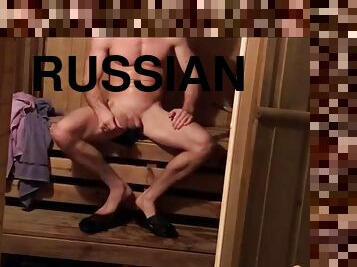 Secretly filming a straight Russian guy washing himself in a sauna