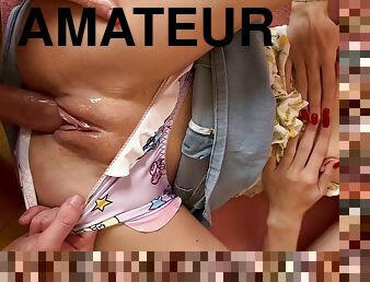 maigre, amateur, ejaculation-sur-le-corps, ados, hardcore, couple, culotte, ejaculation, horny, kinky