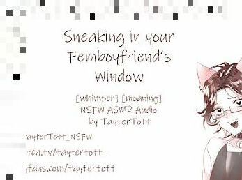 Sneaking in your femboy boyfriend's window  NSFW ASMR Roleplay Audio [whimpering] [moaning] [M4A]