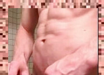 baignade, masturbation, amateur, énorme-bite, branlette, secousses, belle, douche, solo, musclé