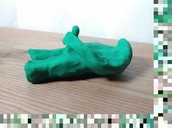 Plasticine Man Plays With His Clay Cock - Stop Motion Porn
