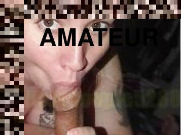 amatør, pikslikkeri, deepthroat, par, sluge, piercet, pik