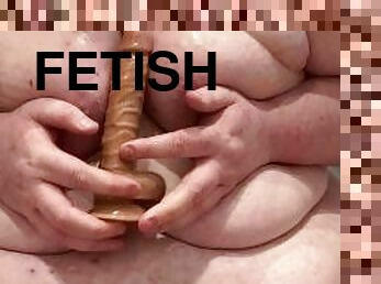 fett, homosexuell, fett-mutti, chubby, dildo, fetisch, allein