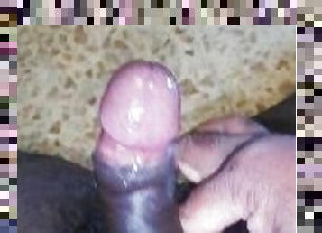 Black dick handjob in room