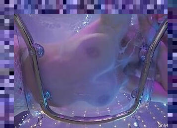 mastürbasyon-masturbation, boşalma, amcık-pussy, fışkıran-su, vajinadan-sızan-sperm, bakış-açısı, meni, sarışın, yapay-erkeklik-organı, yüze-oturma