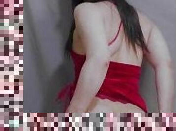 Big Ass Trans Girl In Red Dress Lingerie Jianna Lust