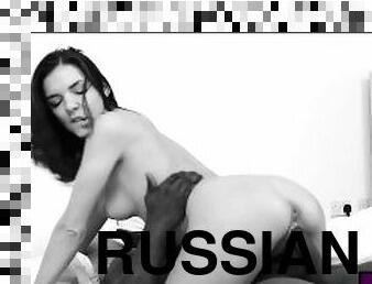Russian slut Alina Henessy rides BBC with intense passion