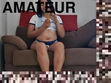 cuatro-patas, masturbación, mayor, amateur, babes, casero, latino, vieja, banana, morena