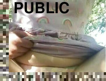pee desperation public diaper wetting mess outdoors!