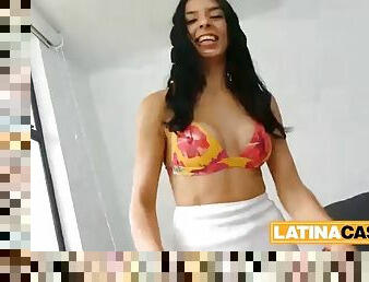 CASTING LATINA - Beautiful Latina cheerleader hired for anal and ATM Daniela Ortiz