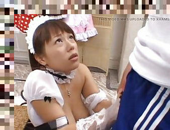 Japanese maid fucked hard and deep