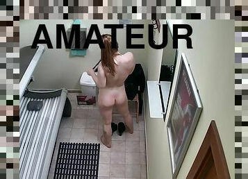 pussy, amatør, tenåring, kamera, spionering, voyeur, fingret, ung-18, brunette, skjult