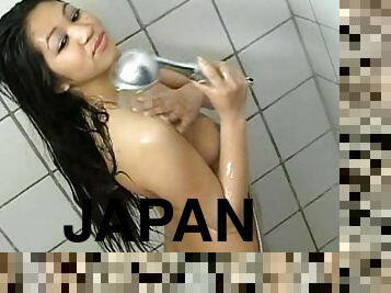 asiatisk, bading, onani, japansk, fingret, bil, naturlig, dusj, alene