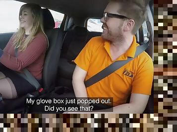 Madison Stuart 34F Boobs Bouncing in driving lesson