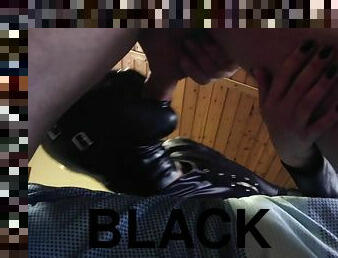 Rough Cock Sucking And Deep Throat On Black Fetish Outfit