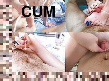 Cum compilation best 10 hand and footjob