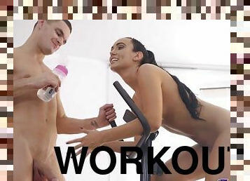 Naked workout with beefcake gymbuddy