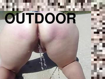 utendørs, pissing, offentlig, amatør, milf, compilation, bbw, strand, rumpe-butt, fetisj