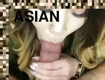 Asian blowjob and cum in mouth