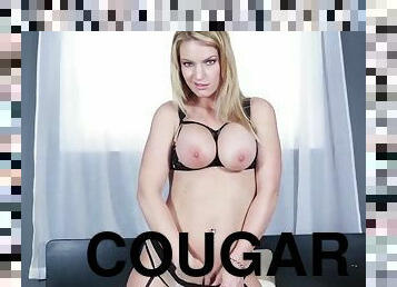 Hot Cougar In Stockings Penetrates Pussy - Pornstar