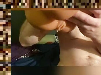 Baby girl sucked me awake and got creampie reward