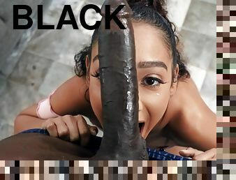 Thick-dicker Jax Slayher bangs five foot size petite black teen Sarah Lace