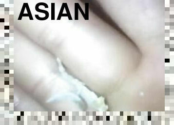 asiatique, amateur, ados, pieds, point-de-vue, fétiche, solo, orteils