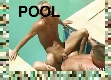 Sexy blonde twink fucked bareback in the pool before hello