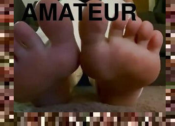 amateur, pieds, fétiche, solo, géant