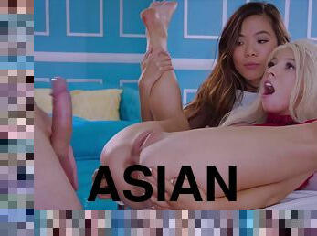 asiático, anal, ébona, interracial, hardcore, caseiro, estrela-porno, a-três