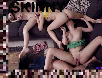 Aliya Brynn, Athena Faris, Ellie Eilish Girls Who Lie - foursome with skinny babes