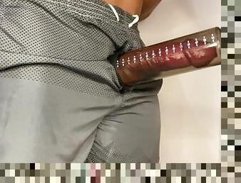 milf man frustrated with the size of his cock bought a penis pump and gained a few centimeters