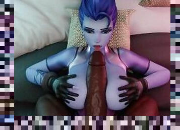 Widowmaker titjob and lick dick at home. Overwatch . BBC