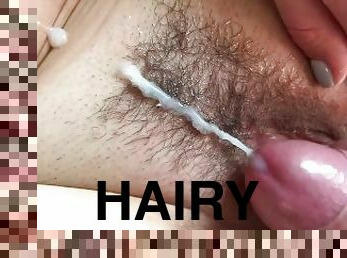 CUM-CUM-CUM nonstop onto the HAIRY PUSSY. Cumshot CUMpilation.